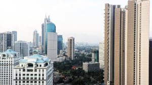 amazing aerial shot jakarta cityscape with lots skyscrapers min